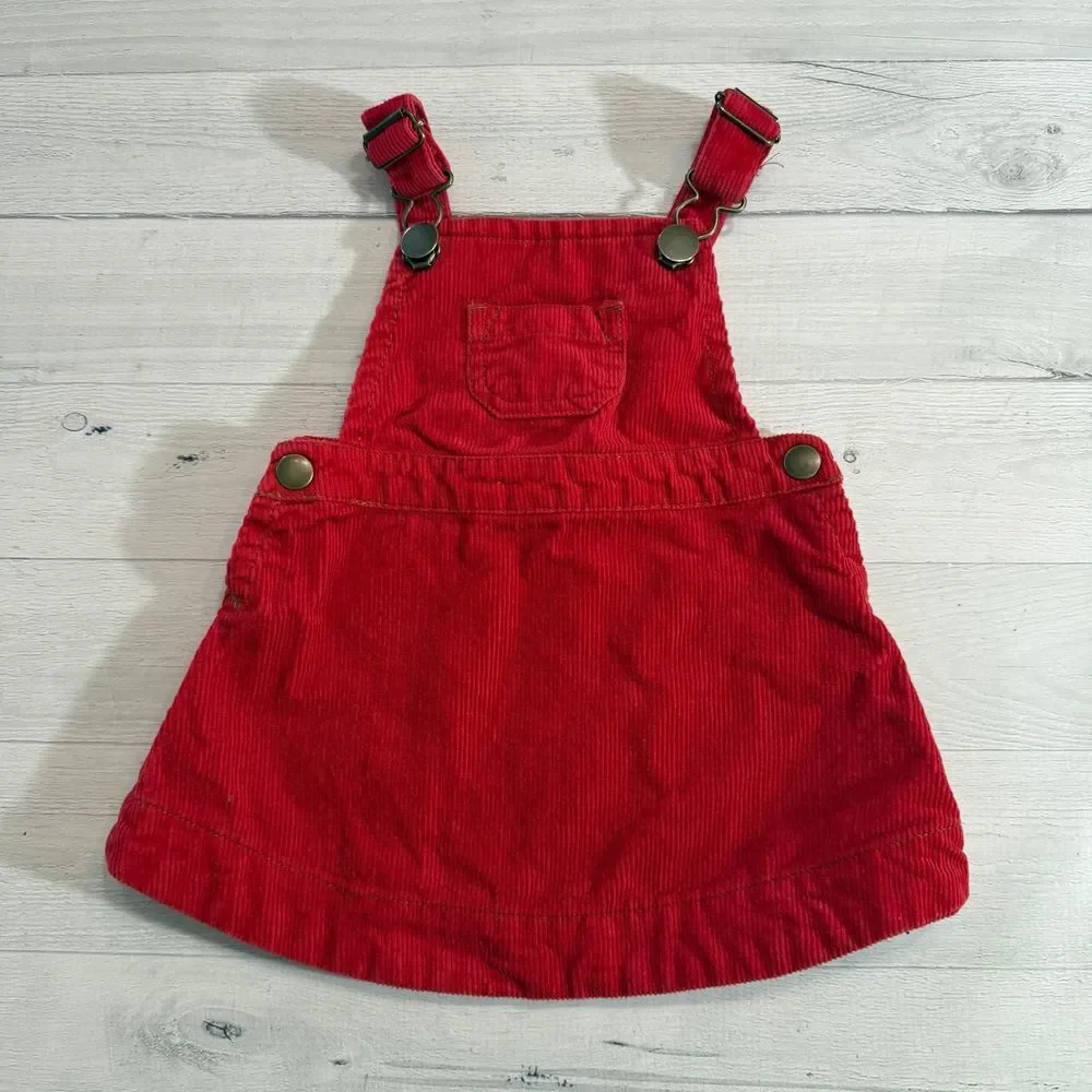 Hanna Andersson red corduroy kids jumper size 60 3/6 months